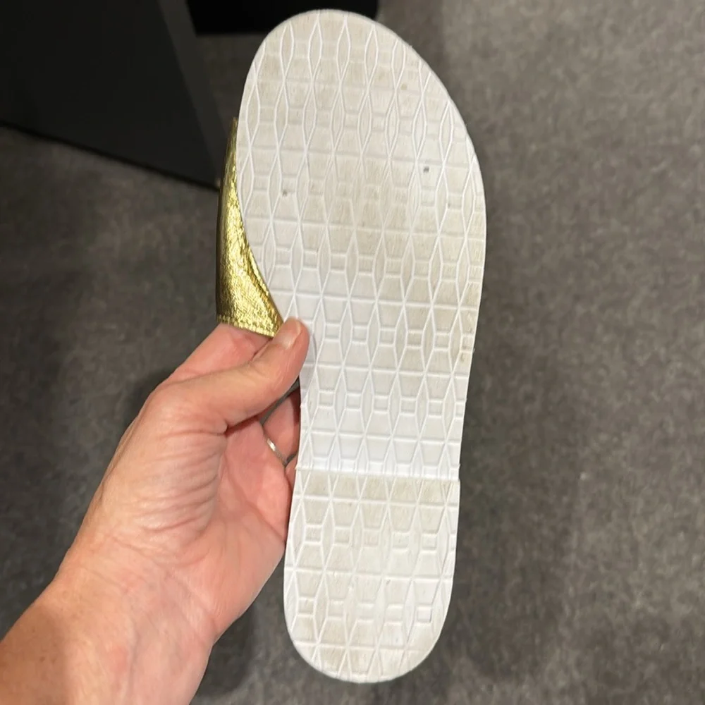 Kate Spade Gold Slides with Pineapple Accent - Picture 4 of 5